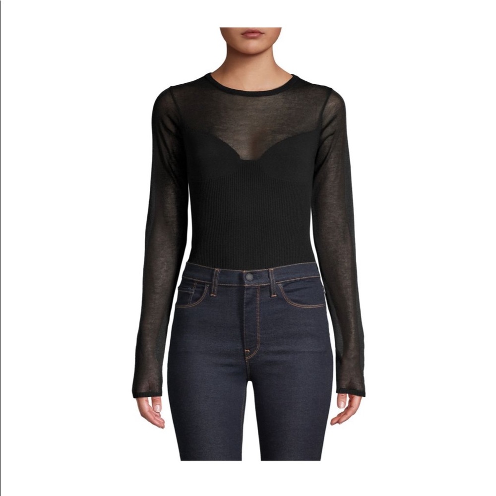 Long Sleeve Black ribbed bodysuit
